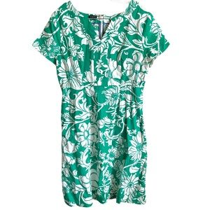 Talbots Linen Floral Leaf Sheath Dress